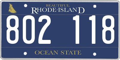 RI license plate 802118