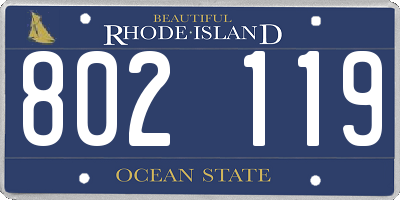 RI license plate 802119