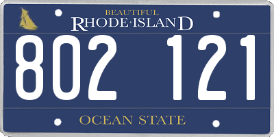RI license plate 802121