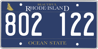 RI license plate 802122