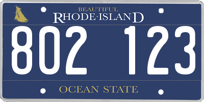 RI license plate 802123