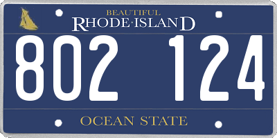RI license plate 802124