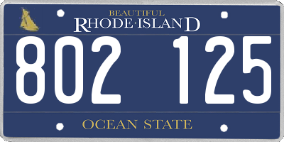 RI license plate 802125