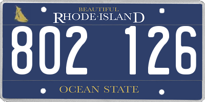 RI license plate 802126