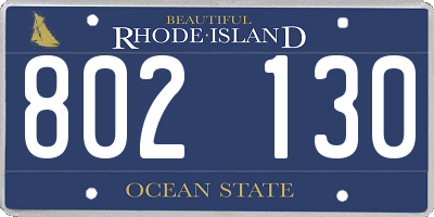 RI license plate 802130