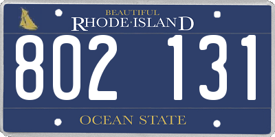 RI license plate 802131