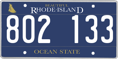 RI license plate 802133