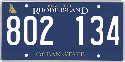 RI license plate 802134