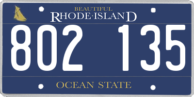 RI license plate 802135