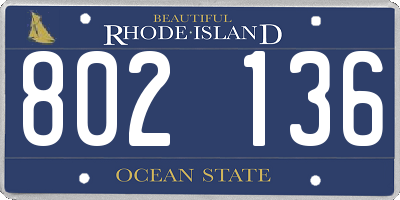RI license plate 802136