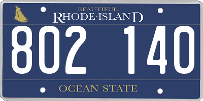 RI license plate 802140