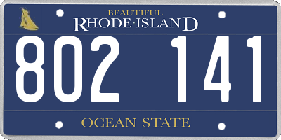 RI license plate 802141