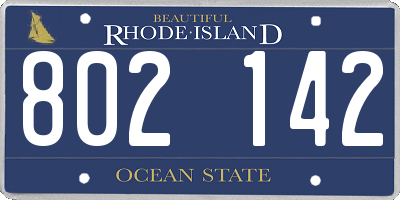 RI license plate 802142