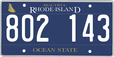 RI license plate 802143