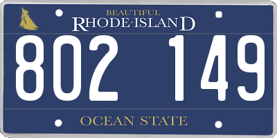 RI license plate 802149