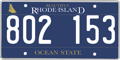RI license plate 802153