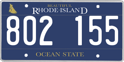 RI license plate 802155