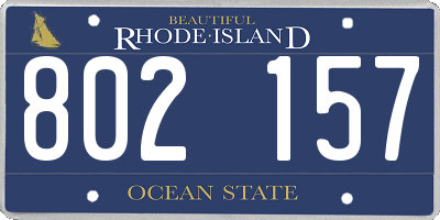RI license plate 802157