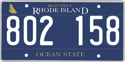 RI license plate 802158