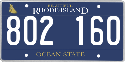 RI license plate 802160