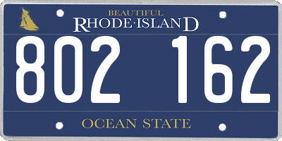 RI license plate 802162