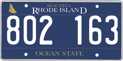 RI license plate 802163