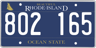 RI license plate 802165