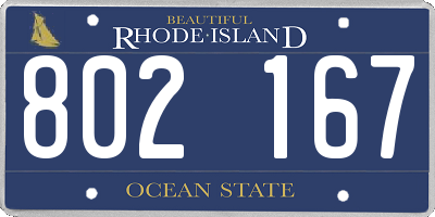 RI license plate 802167