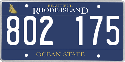 RI license plate 802175