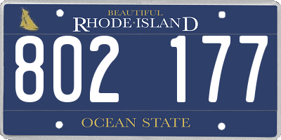 RI license plate 802177