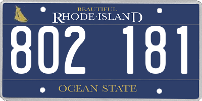RI license plate 802181