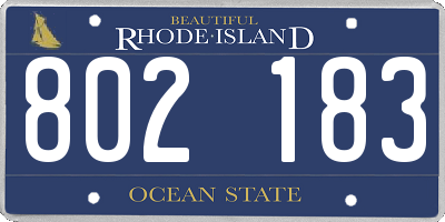 RI license plate 802183