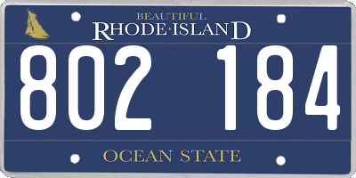 RI license plate 802184