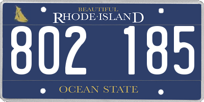 RI license plate 802185