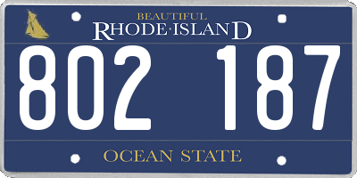 RI license plate 802187
