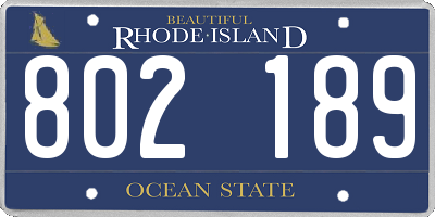 RI license plate 802189