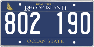 RI license plate 802190