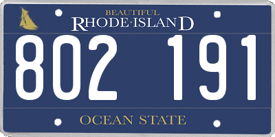 RI license plate 802191