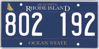 RI license plate 802192