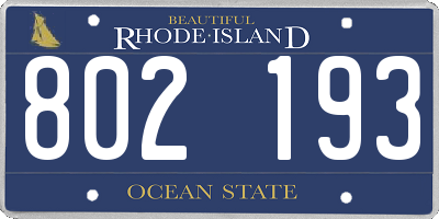 RI license plate 802193