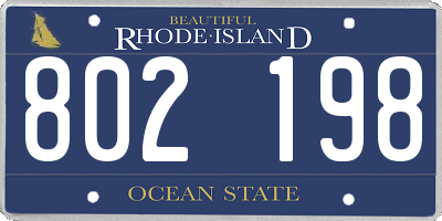 RI license plate 802198
