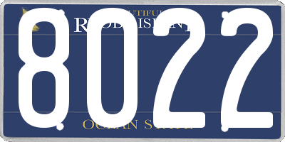 RI license plate 8022