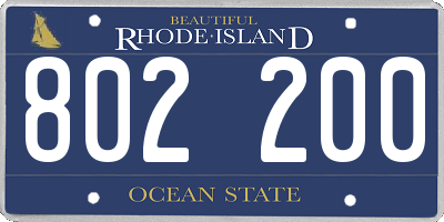 RI license plate 802200