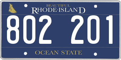 RI license plate 802201