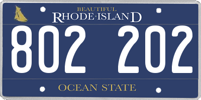 RI license plate 802202