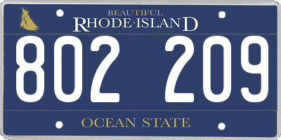 RI license plate 802209