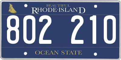 RI license plate 802210