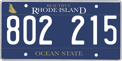 RI license plate 802215