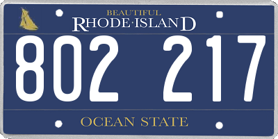 RI license plate 802217