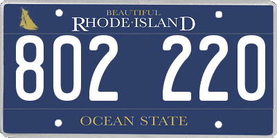 RI license plate 802220